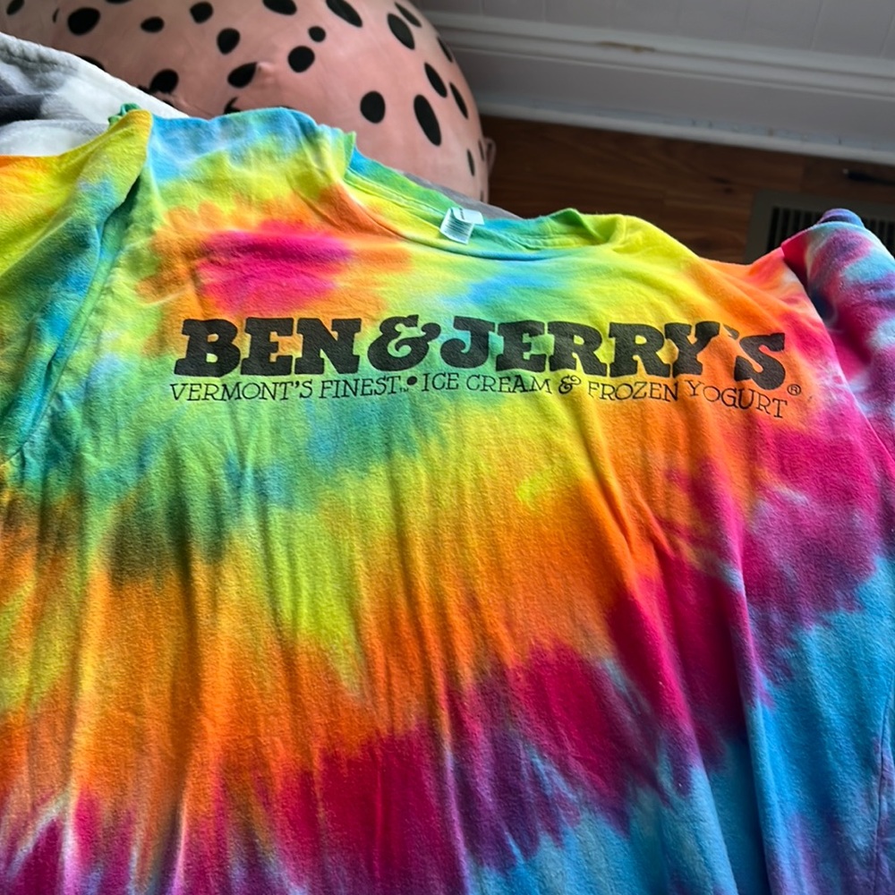 American Apperal Ben and Jerry’s tie die shirt